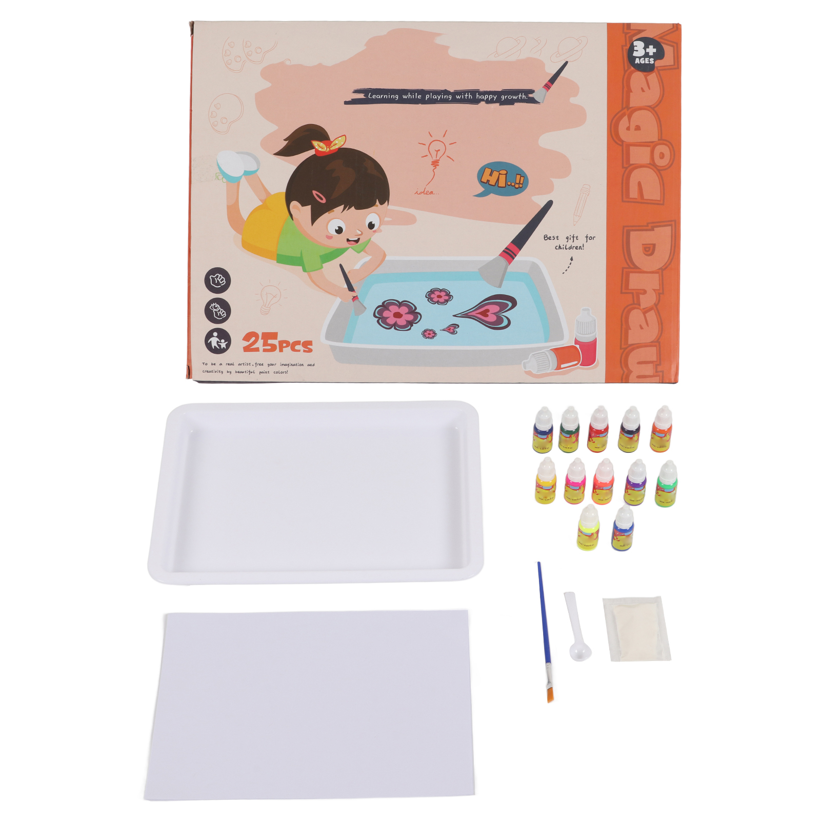 Marble Painting Kit, Safe Non Hydro Dipping Kit Food Grade Calcium Sodium  For DIY Molds For Stones For Glass